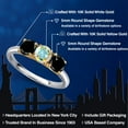 thumbnail image 2 of Gem Stone King 10K Two Tone Gold Mercury Mist Mystic Topaz and Black Diamond Engagement Ring for Women | 1.65 Cttw | Round 5MM | Gemstone November Birthstone | Size 6, 2 of 6