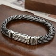 thumbnail image 2 of K-KED Pure S925 Sterling Silver Bracelet Women Men Vintage 10mm Bradiad Wheat Link -21cm/8.26inch-36-38g, 2 of 7
