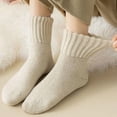 thumbnail image 2 of 5-Pair Women's Solid Mid-calf Socks for Fall and Winter, Warm Knit Crew Socks with Soft Cotton Blend for Everyday Comfort, 2 of 8