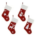 thumbnail image 6 of Christmas Stocking Gift Bag 18.5in Embroidery Exquisite Workmanship Home Decoration Linen Non-woven With Lights (No Battery), 6 of 11