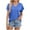 Blue, variant on Lovskoo Summer Tops Womens Fashion T Shirts V Neck Short Sleeve Casual Solid Color Loose Tees Tops 2024 Trendy Black M
