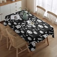 thumbnail image 2 of Black Halloween Ghosts Pumpkins and Stars Rectangle Tablecloth 60"x84",Waterproof Polyester Rectangle Table Cloth, Wipeable Spillproof Polyester Tablecloth for Dining, Camping, Indoor and Outdoor, 2 of 5