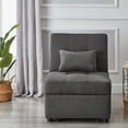 thumbnail image 4 of UHOMEPRO Folding Sofa Bed Chair, Single Folding Ottoman Sofa Bed, Sleeper Folding Chair with Linen Fabric, Sleeper Couch Bed for Living Room and Bed Room, Dark Gray, 4 of 12