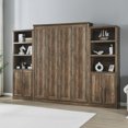 thumbnail image 7 of Queen Size Murphy Bed, Cabinet Bed Floor with 2 Side Cabinet Storage Shelf USB Ports Versatile Murphy Bed, Space-Saving Queen Size Murphy Bed, for Guest Living Room, Home Office, Brown, 7 of 7