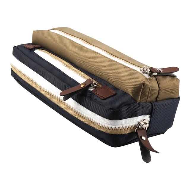 Fiudx Estuche Extensible de Gran Capacidad con Diseño de Tres Capas, Elegante Estampado de Camuflaje, Cierre de Piel Suave, Tela de Sarga Resistente, Organizador Multifunción para Papelería, Uso Esco
