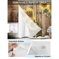 thumbnail image 3 of No Hook Cloth Fabric Shower Curtain with Snap in Liner, Sunflower Waterproof Shower Curtains Set with See Through Top Window, Farmhouse Floral Bee Brown Vintage Wood Grain Bath Curtains 66"x72", 3 of 6