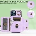 thumbnail image 4 of Case for iPhone 12 Pro, PU Leather 3 Card Slots with Finger Ring Holder Shockproof Phone Case, 4 of 13