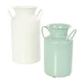 thumbnail image 6 of DecMode 10", 8"H Jug Teal Metal Vase with Handles, Set of 2, 6 of 10