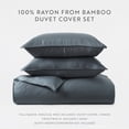 thumbnail image 3 of Comfort Canopy Luxury 100% Rayon From Bamboo Duvet Cover Set with Shams, King/Cal-King, Slate Blue, 3 of 11