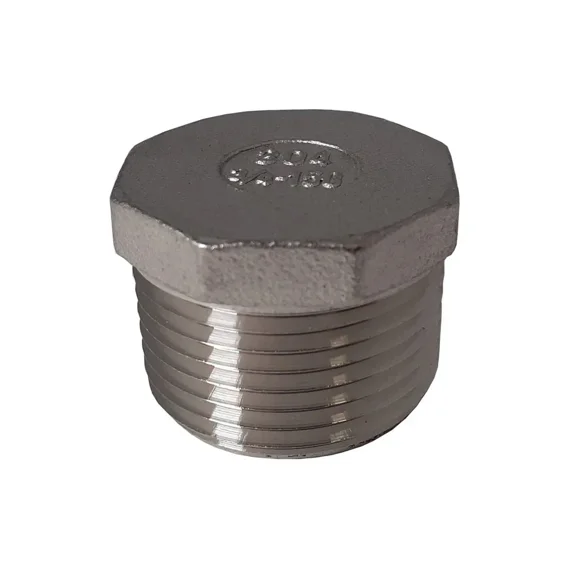 1/2" Npt Threaded Ss Hex End Plug, 304Ss, 150#-Pipe Fitting Air, Water, Oil, Gas