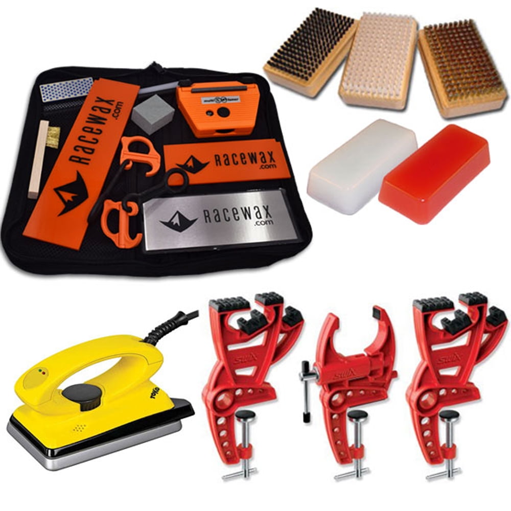Ski Tune+ Race Kit with 3 Piece Vise, Iron, 3 Brushes Tools Wax by RaceWax