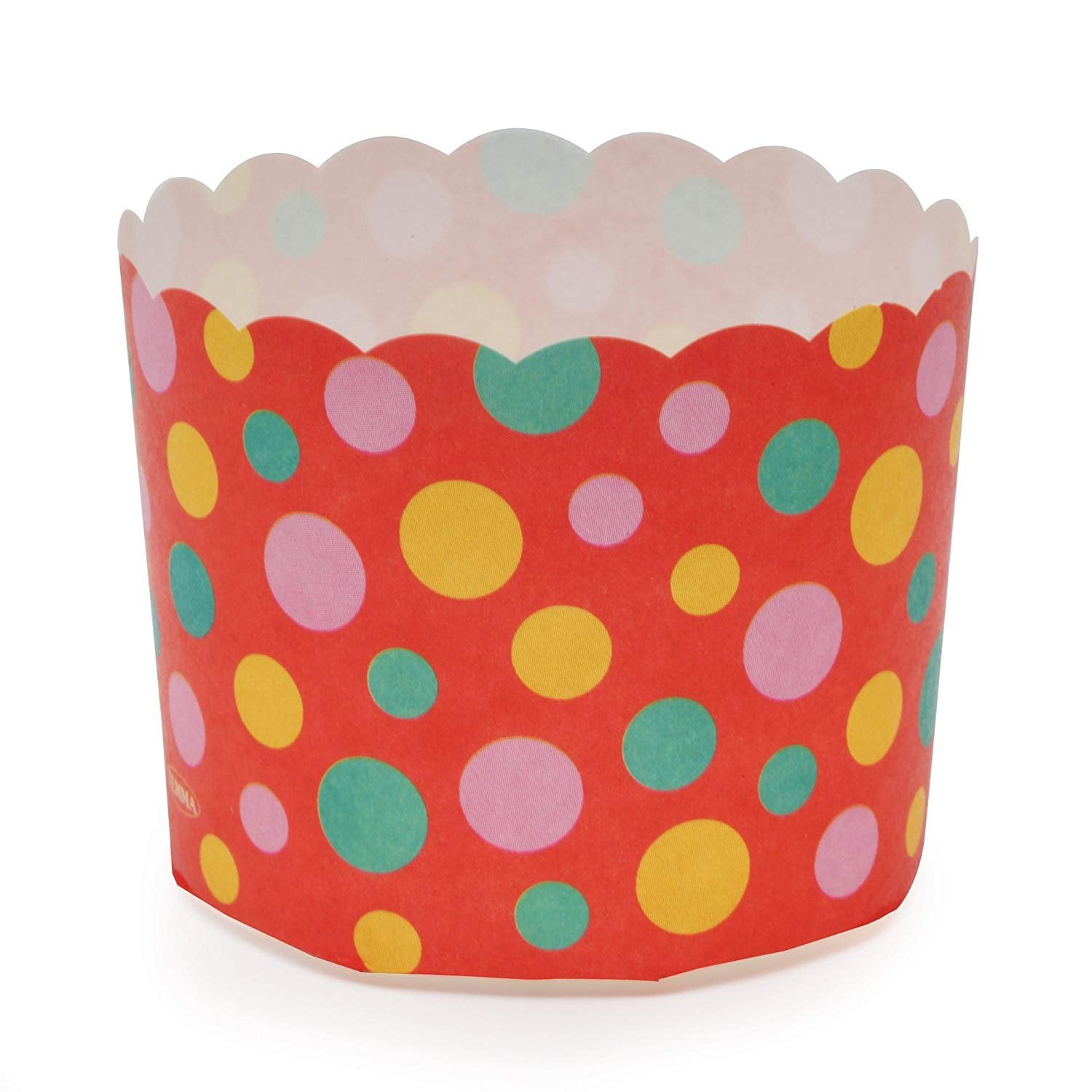 Red with White Dot Set of 30 Welcome Home Brands Ruffled Baking Cups
