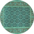 thumbnail image 1 of Ahgly Company Indoor Round Persian Turquoise Blue Traditional Area Rugs, 6' Round, 1 of 4