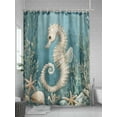 thumbnail image 5 of Shower Curtains Seahorse Bath Curtain Coral Starfish Blue Ocean Waterproof Bathroom Shower Curtain Set with Hooks Decoration 72 x 84 Inches, 5 of 7