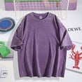 thumbnail image 2 of Giffimy Women's Purple Floral Book Line Art Vintage Washed T-Shirt Short Sleeve Relaxed Fit Top, 2 of 6