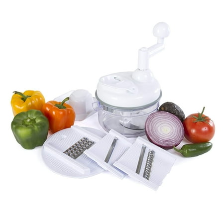 Miracle Chopper Manual Food Processor - Salsa Maker, Food Chopper, Mixer, Blender and Salad Spinner