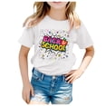 thumbnail image 1 of LUOGENLI T-Shirt pour Filles Enfants Rentrée des Classes Imprimé Décontracté Manches Courtes Haut T-Shirt Maxi Chemises pour Filles Bodycon Blanc 8-9 Ans, 1 of 7