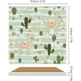 thumbnail image 3 of GZHJMY Square Drink Coasters, 1 Pcs Alpaca with Cacti Hearts and Dots Absorbent Ceramic Coffee Coasters for Drinks with Cork Base Housewarming Gift for Home Decor, 3 of 6