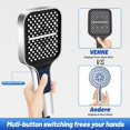 thumbnail image 4 of Queilt Water Saving Shower Head, 7 Modes High Pressure Shower Head with Stop Button, One-Handed Adjustment and Anti-Clogging Silicone Nozzle, Large Shower Head(Silver), 4 of 5