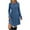 Blue, variant on Women Ribbed Knit Short Dresses Long Sleeve Crew Neck Swing A Line Sweater Dress Fall Winter Casual Pleated Dress