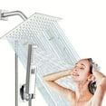 thumbnail image 3 of 6 High Pressure Rain Shower Head & Handheld Combo, 78" Hose, 3-Way Diverter, Adhesive Holder - Complete Bathroom Shower Set, 3 of 14