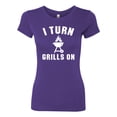 thumbnail image 2 of I Turn Grills On Pop Culture Womens Slim Fit Junior Tee, Purple Rush, X-Large, 2 of 3