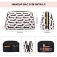 thumbnail image 2 of Funny Dachshund Dog Puppy Makeup Bag, Large Capacity Travel Cosmetic Bag for Women Girls- Travel Toiletry Bag Leather Portable Waterproof Makeup Case Organizer with Handle, 2 of 4