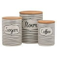 thumbnail image 1 of 10 strawberry street everyday coffee, sugar, flour kitchen canister set, 3 piece, black/white, 1 of 4