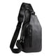 thumbnail image 2 of Bolsa de cuero tipo bandolera para hombres y mujeres con puerto USB de carga, mochila cruzada resistente al agua para senderismo, acampada y uso diario, 2 of 7