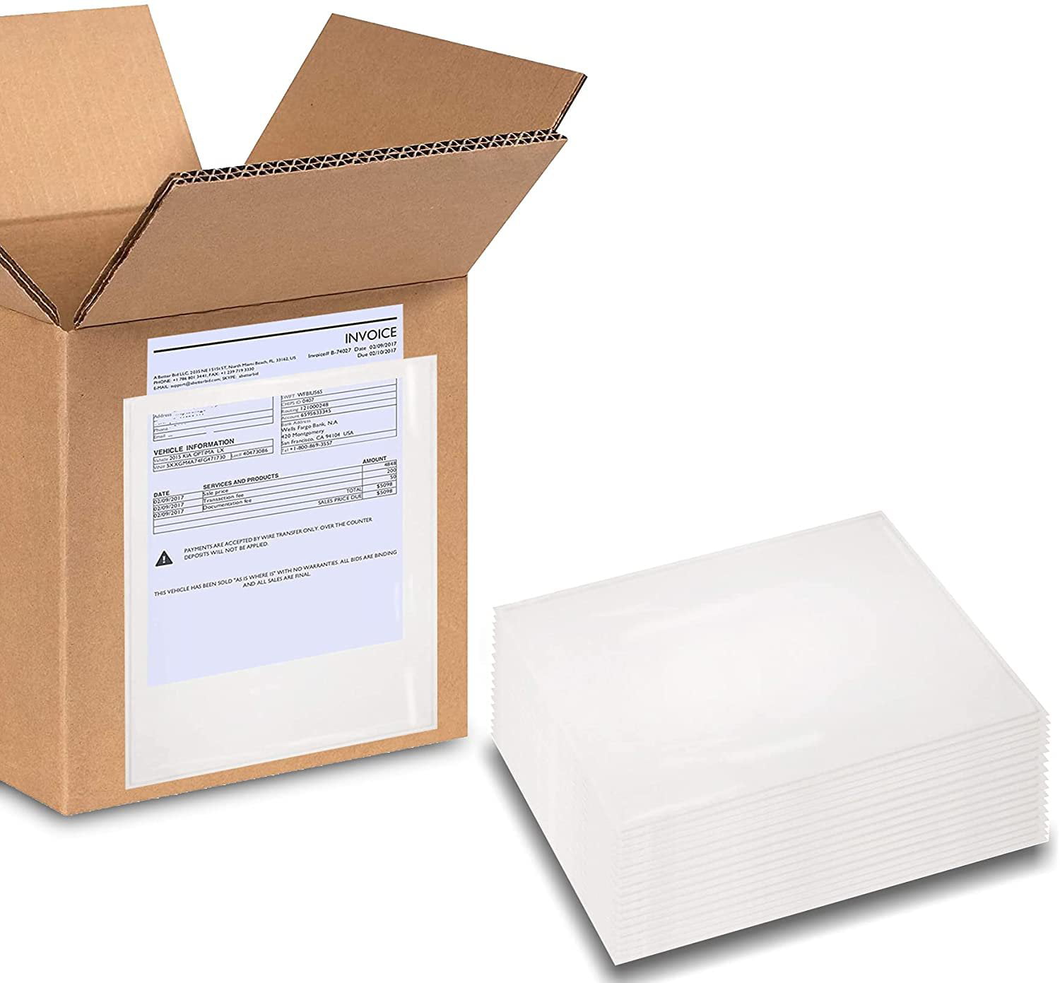 50  7x5 1/2" Packing List Slip Enclosed Long Envelopes Pouches Large Size Box 