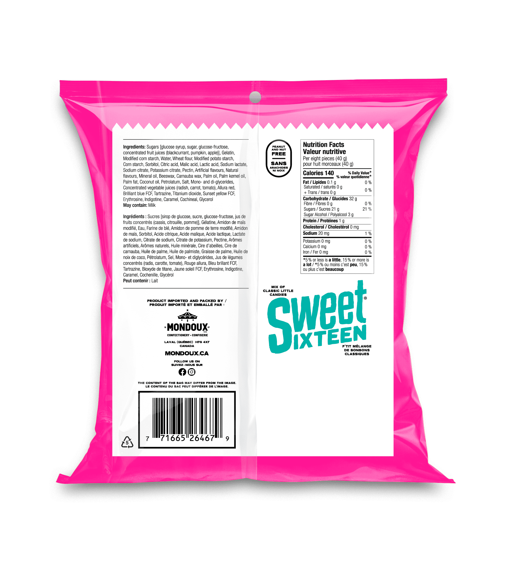 Sweet Sixteen Gummy, bag of 185g, Sweet Sixteen Gummy Candy - 185g format