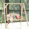 thumbnail image 4 of Patiojoy Porch Swing Wooden Swing Durable Rustic Frame Patio Furniture, 4 of 6