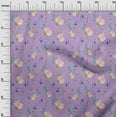 thumbnail image 2 of oneOone Cotton Poplin Twill Pastel Purple Fabric Flower & Leaves Watercolor Diy Clothing Quilting Fabric Print Fabric By Yard 56 Inch Wide, 2 of 4