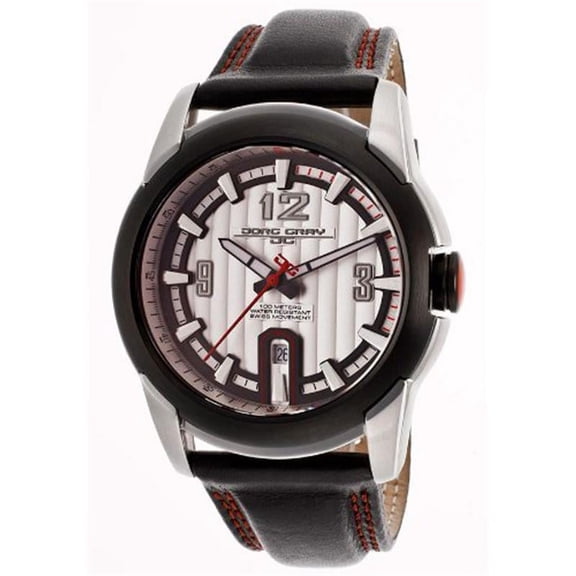 Jorg Gray Leather Black Dial Men's watch #JG9400-21