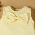thumbnail image 6 of MEZZALL Toddler Girls Sleeveless Bowknot Floral Dress Dance Party Dresses O-Neck Solid Color Holiday Sundress, 6 of 8