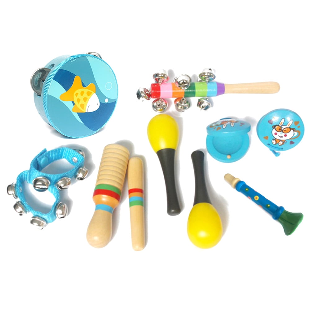 20PCs Wooden Kids Musical Instruments Set Toys Music Percussion Christmas Gifts