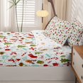 thumbnail image 5 of Manfei Cute Christmas Snowman Zipper Twin Comforter Sets with Fitted Sheet and 2 Pillowcases,Festive Holiday Zipper Bedding Set,White Green,Christmas Reversible,4pcs, 5 of 8