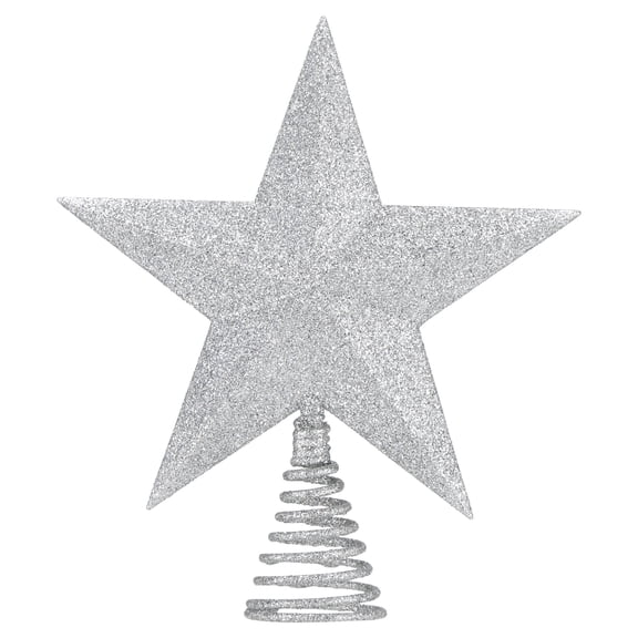 Glitter Star Christmas Tree Topper, Silver, 10", by Holiday Time