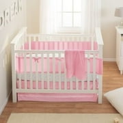 BreathableBaby 3-piece Classic Crib Bedding Set – Pink Mist (Liner, Skirt & Blanket)