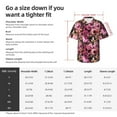 thumbnail image 5 of Pofeuu Rose Flowers Print Hawaiian Shirt for Men Sleeves Casual Button Down Summer Beach Dress Shirts T-Shirts,Medium, 5 of 7