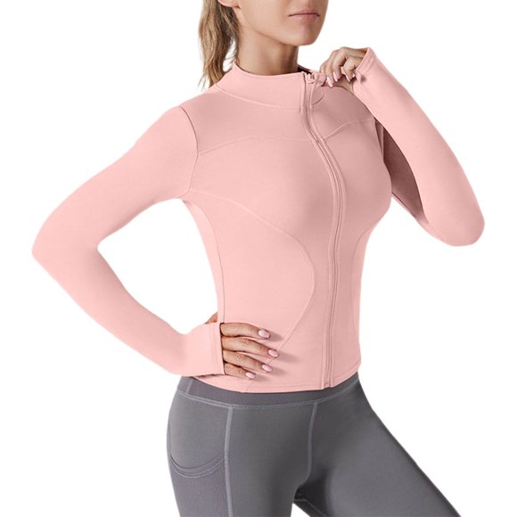 Yoga Sun-protective Jacket for Women, Long Sleeve Round Neck with Full Zipper, Lightweight Breathable Fabric, UPF 50+, Casual Fit for Daily Wear