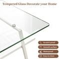 thumbnail image 5 of BISHE Rectangle Coffee Table, Tempered Glass Tabletop with Black Metal Legs, Modern Table for Living Room , Transparent Glass, 5 of 12