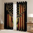 thumbnail image 2 of Homewish Safari Deer Black Out Curtains,Retro American Flag Curtains Pack of 2 (42x63 Each),Jungle Wildlife Bedroom Curtains For Boys Kids,Ultra Soft Home Decor, 2 of 6