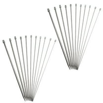 Stainless Steel Single Pointed Knitting Needles with 11 Sizes for Smooth Knitting Silver 25CM