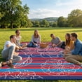 thumbnail image 4 of HIWEAVER Red/Navy 6' x 9' Outdoor Rug PP Plastic Straw Woven Waterproof Patio Rug with Floral Portable Outside Carpet for Balcony Deck Picnic Garden Decor, 4 of 7