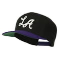 thumbnail image 2 of LA Embroidered Snapback Cap - Black Purple OSFM, 2 of 5