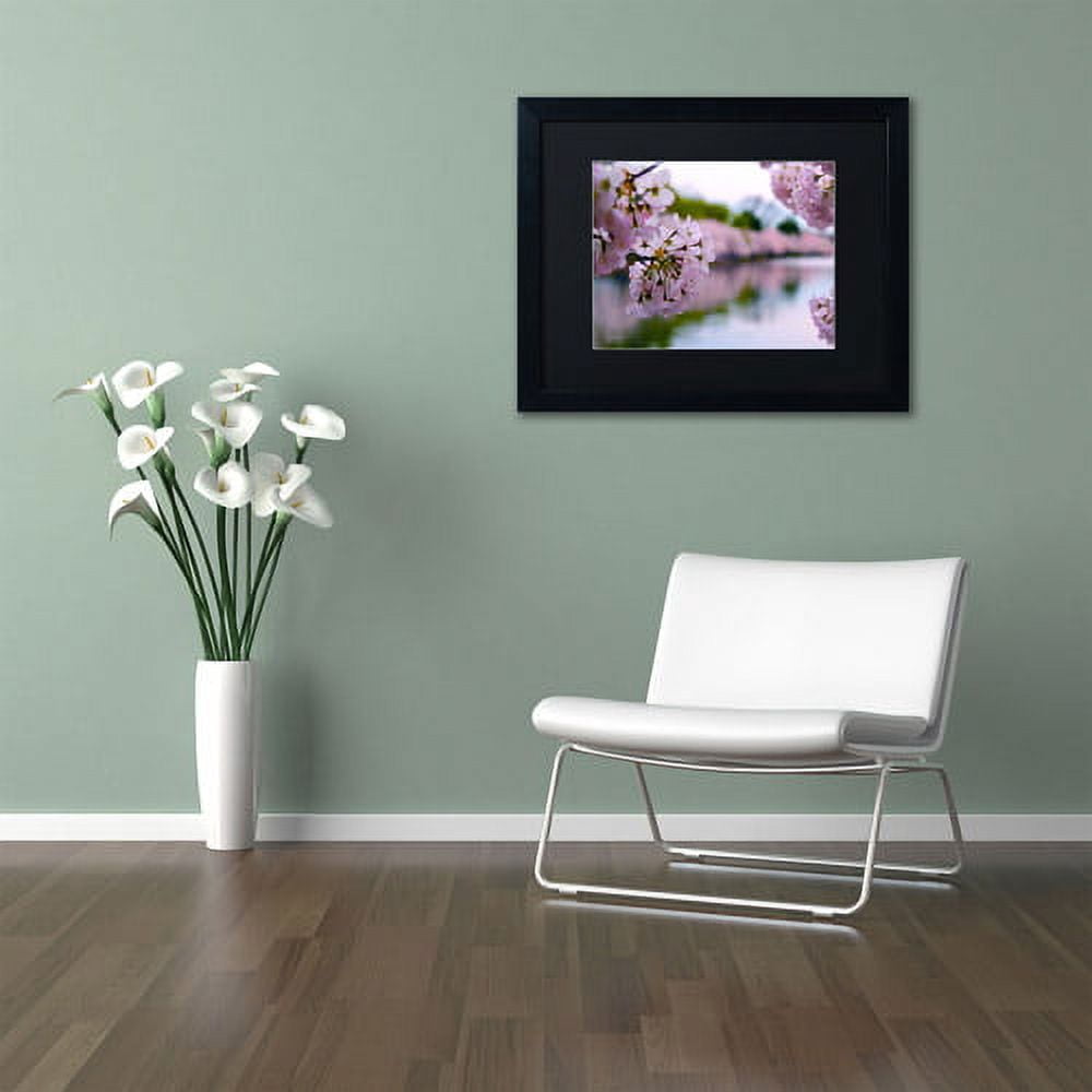 Trademark Fine Art "Cherry Blossoms 2014-2" Canvas Art by CATeyes, Black Matte, Black Frame