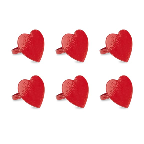 DII Red Heart Napkin Ring (Set of 6)