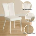 thumbnail image 3 of Sudica Modern Dining Chairs Set of 6,Upholstered Leather Kitchen Chairs with White Metal Legs, 3 of 9
