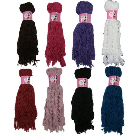 - Women's 6-Pack Assorted Color Acrylic Knit Scarves